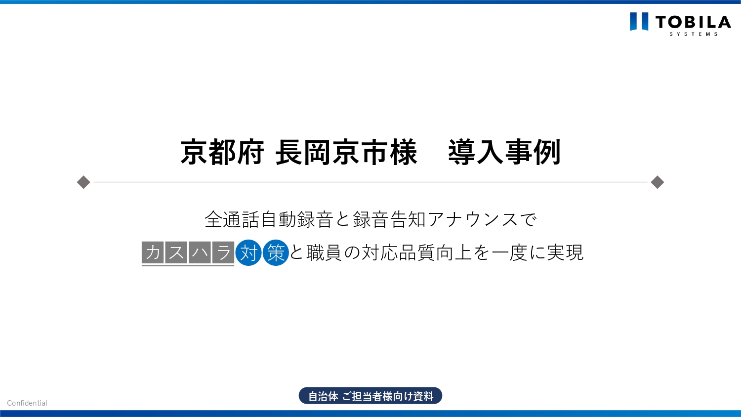 カスハラ対策と業務改善を同時に実現！長岡京市の「トビラフォン Biz」活用事例